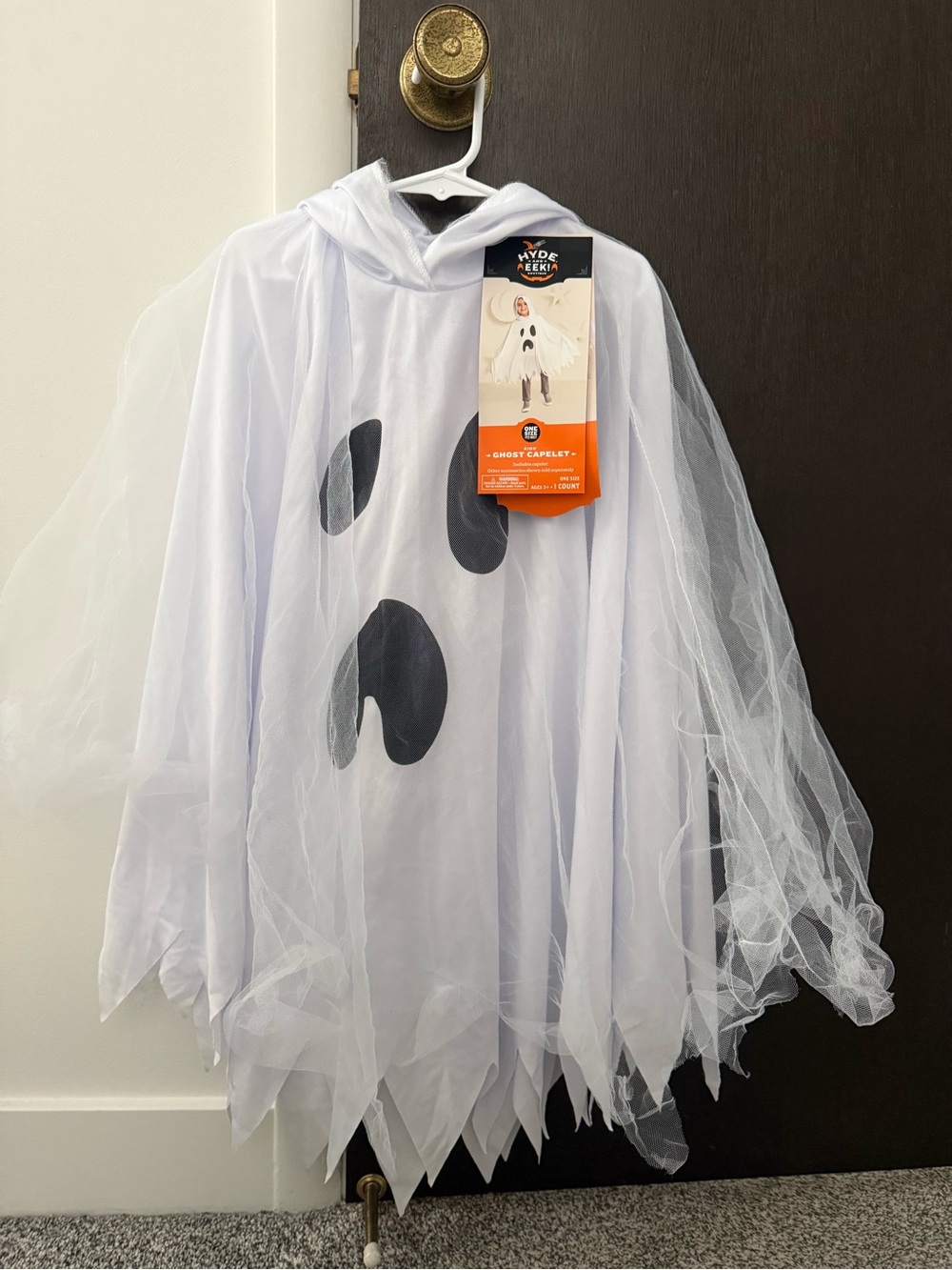 Hyde & EEK! White Ghost Capelet Kids Halloween Costume